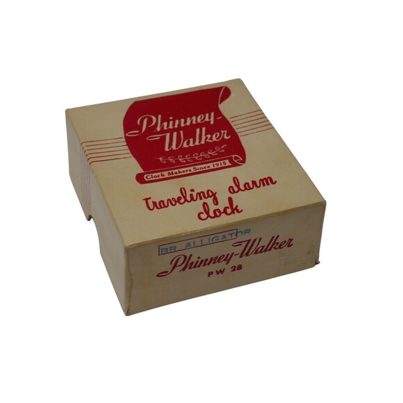 Phinney Walker Brown Alligator Traveling Alarm Clock with Box PW28 WORKS - Picture 9 of 14